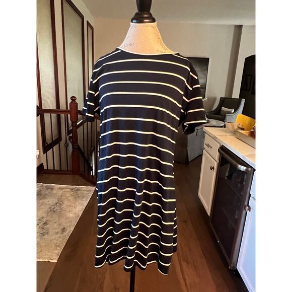Feager Casual Striped Criss Cross Short Sleeve T Shirt Dress XL NWT - Picture 2 of 7